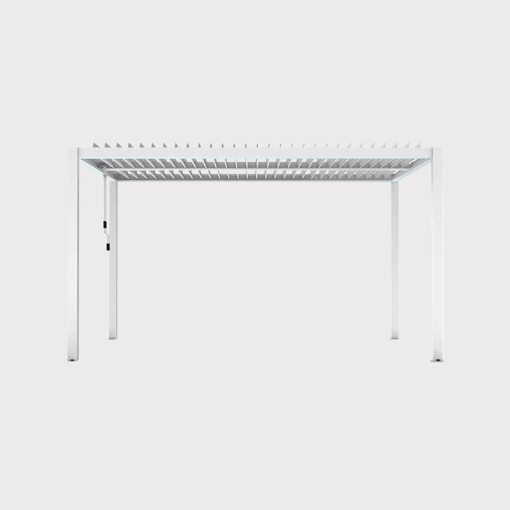 Pergola ogrodowa Luxe 3x4 m z oświetleniem LED - biała