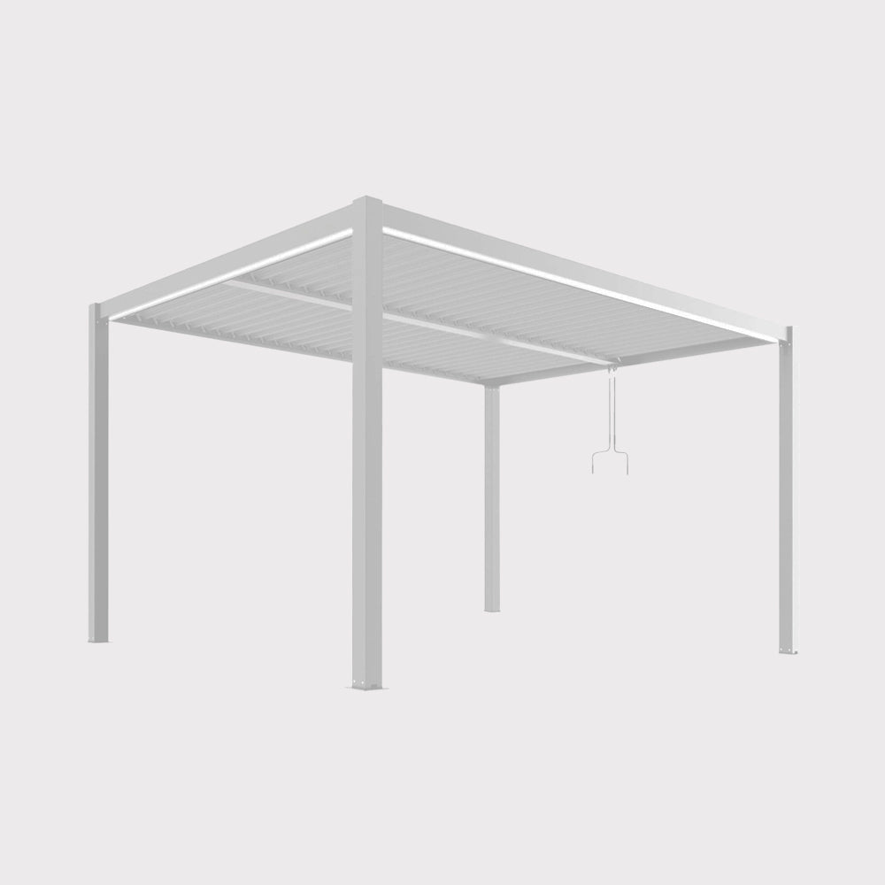 Pergola ogrodowa Luxe 3x4 m z oświetleniem LED - biała