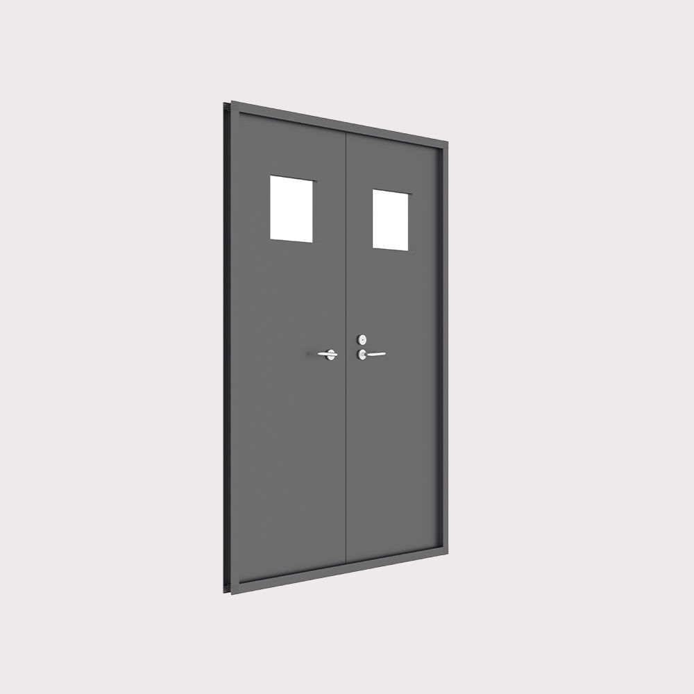 Stalowe drzwi z oknami z PC 170x258 ELITE