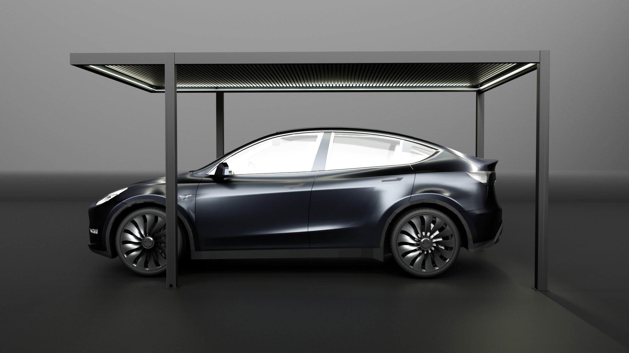 Carport na aluminiowym stelażu