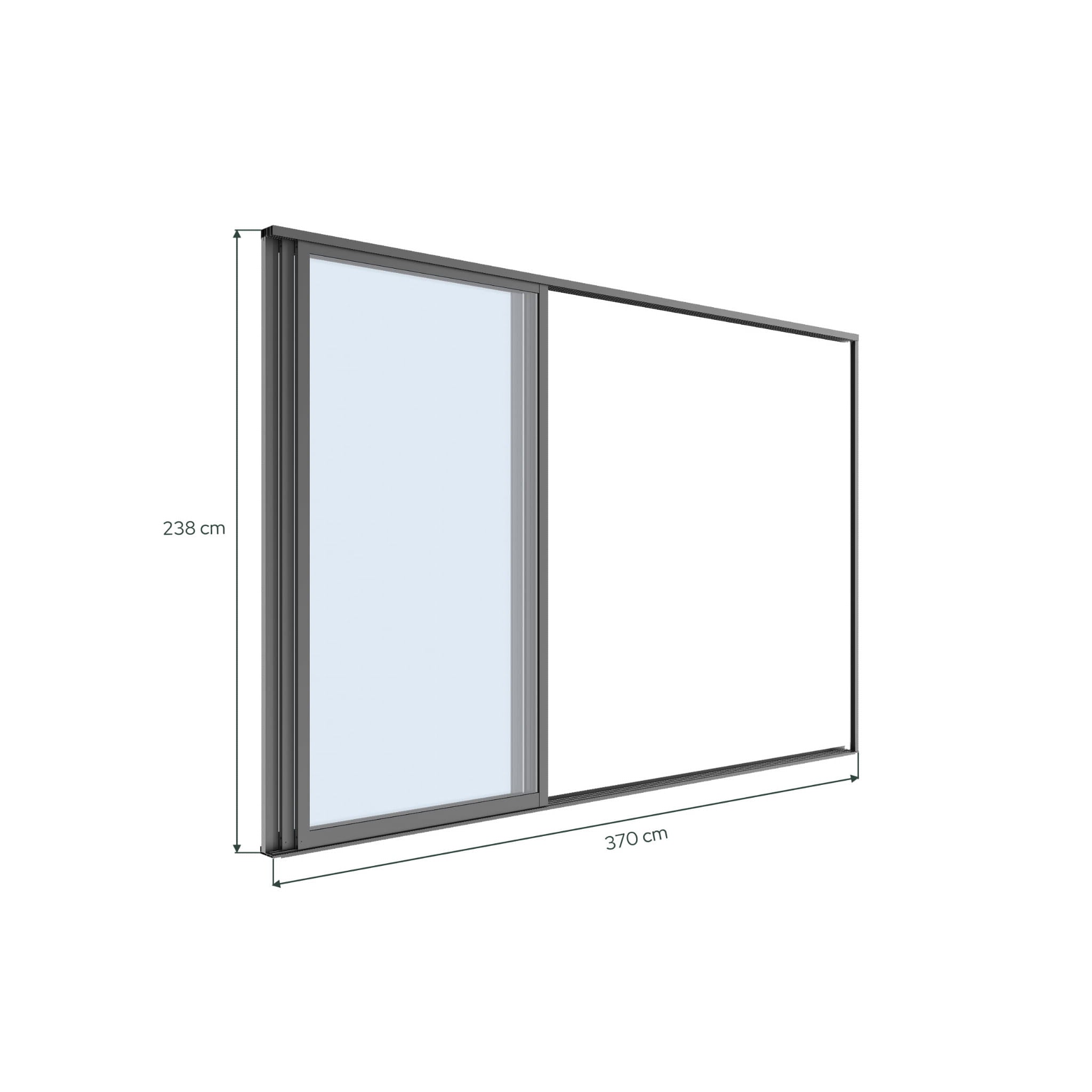 Szklane drzwi przesuwne LUXE 4M (370 x 238 cm)